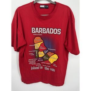 Vintage AOP Barbados Map Island In The Sun Short Sleeve Cotton Graphic T Shirt